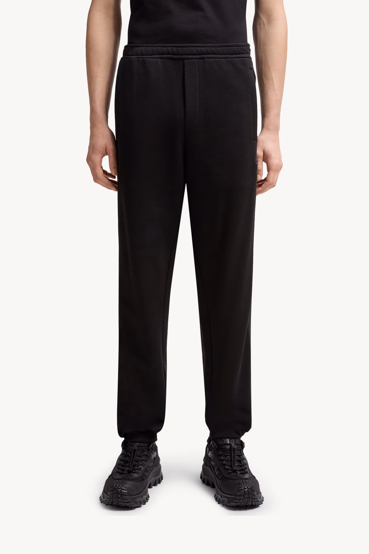 Cotton Sweatpants Men Black Moncler 3